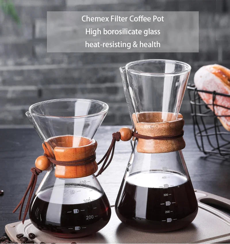 Hand Brewed Coffee Sharing Pot Filter Screen Glass Coffee Filter Cup Coffee Pot Set Drip Small Household Glass Pot 400-800ml