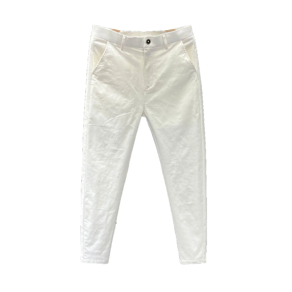 Men's Summer Thin Pants 2025 New Straight Simple and Versatile White Casual Man Clothing Trendy Slim-fitting Cotton Cargo Pants