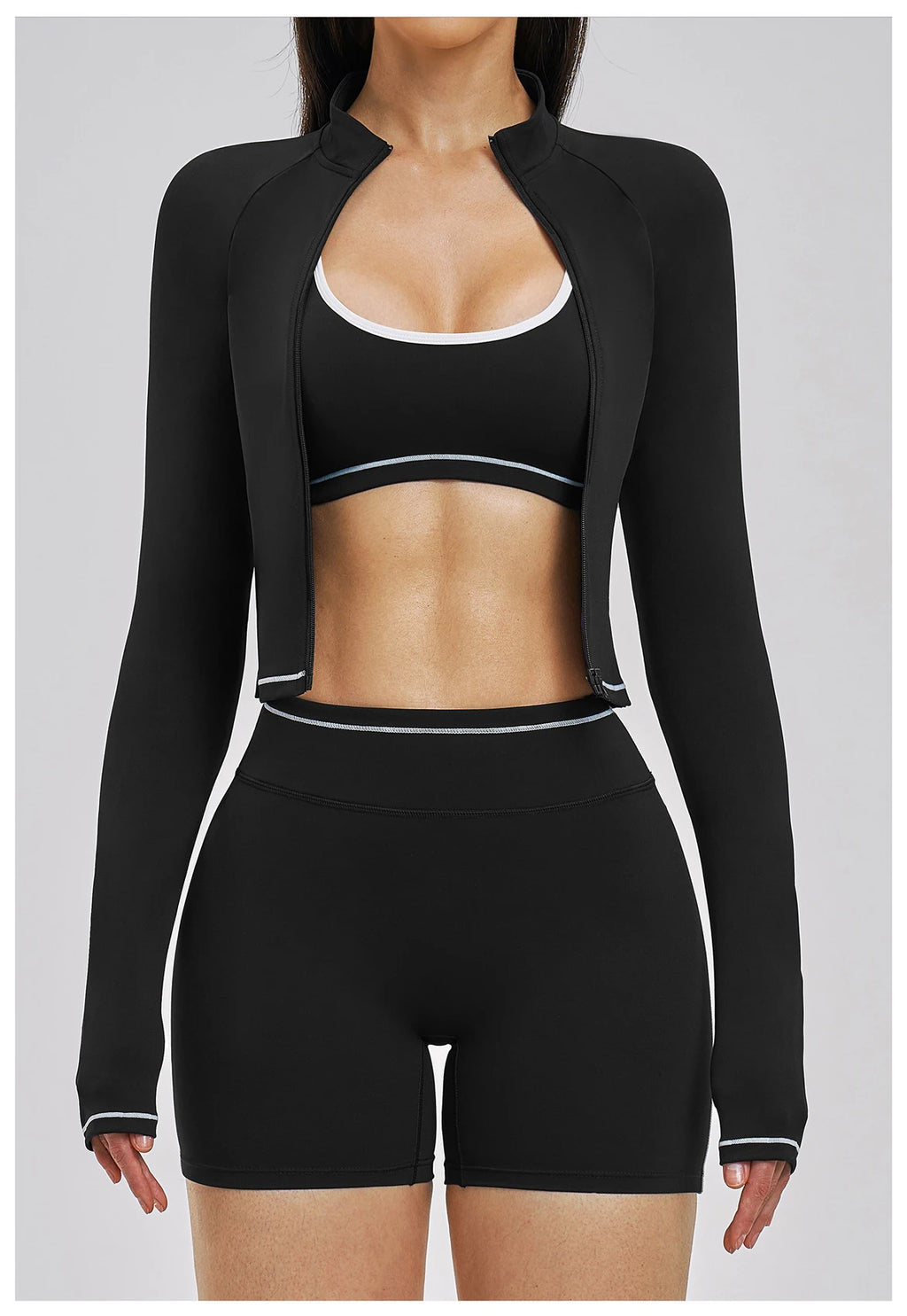 3PCS Yoga Suit Women Tracksuit Sports Outfits Gym Set Running Workout Clothes Long Sleeve Sports Bra Athletic Wear Yoga Clothing