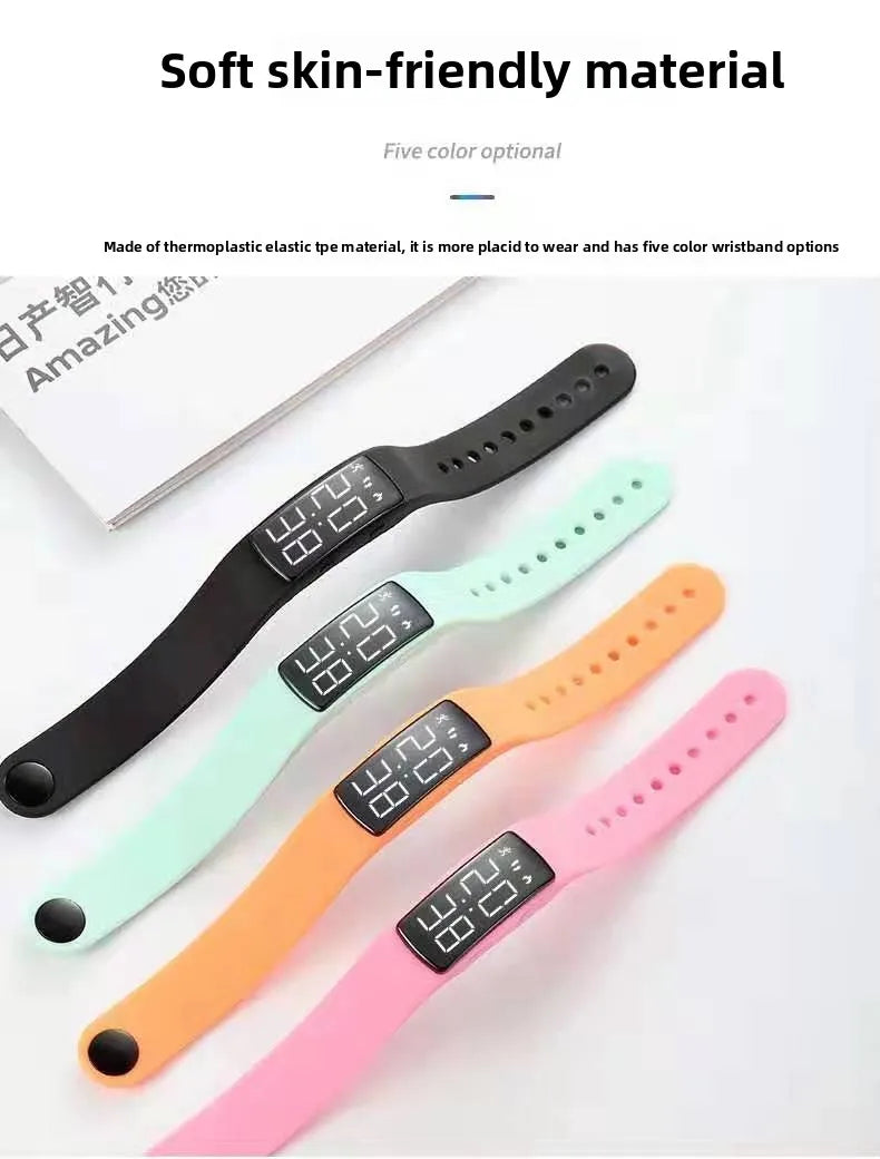 Sports smart bracelet with vibration alarm clock, running pedometer bracelet for male and female students
