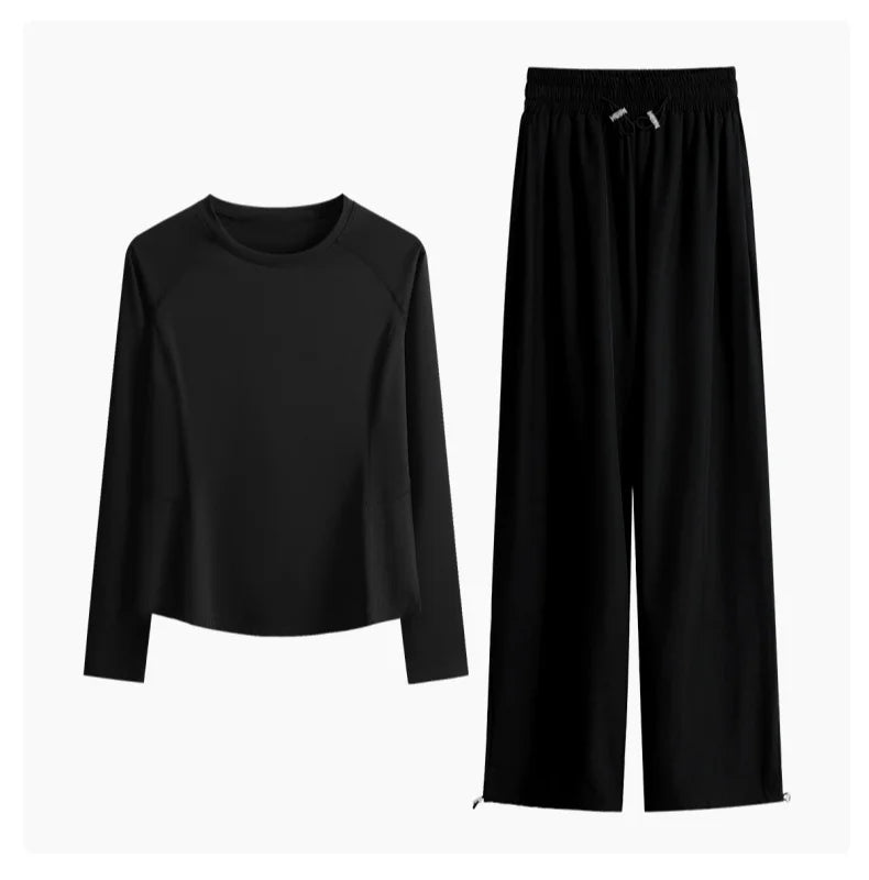 DRUR Women's Tracksuit For Running Yoga With 2 Piece Loose Sweatshirts and High Waist Pants Outfits Sweat Sets Gym Clothes 2026