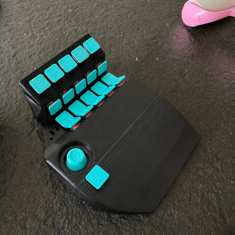 NEW One Hand Curved Gaming Keyboard Custom Wired Welding Joystick QMK Ergonomics Change Keys Online for Gaming Teclado