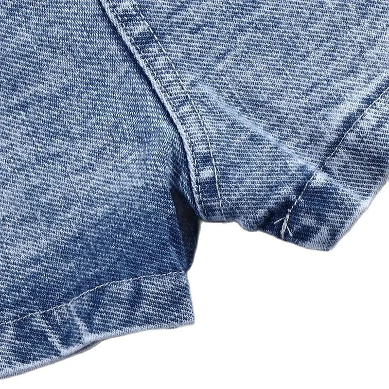 6m-12t 2024 New Summer Spring Denim Famliy Clothing Set Girls Suspender Dress Skirt Baby Sleeveless Romper Overall Boys Shirt