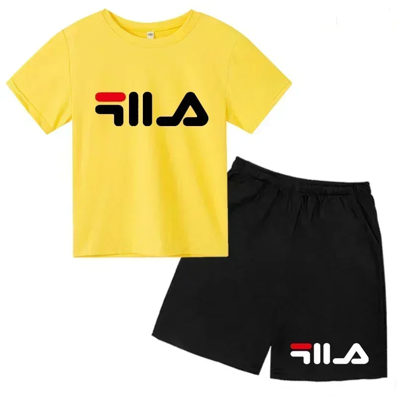 2-13Y Kids Spring & Autumn Casual Cartoon & Letter Print 2-Piece Set Hoodie & Jogging Pants Tracksuit Outfits for Boys & Girls