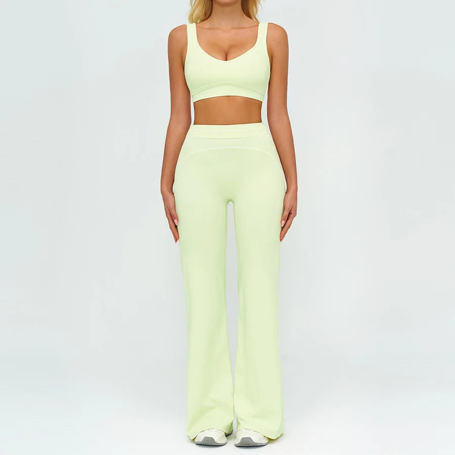 Yoga Set 2PCS Gym Clothes Sportswear Workout Outfits Women Long Sleeve Top Tracksuits Fitness Sports Bra Running Shorts Leggings