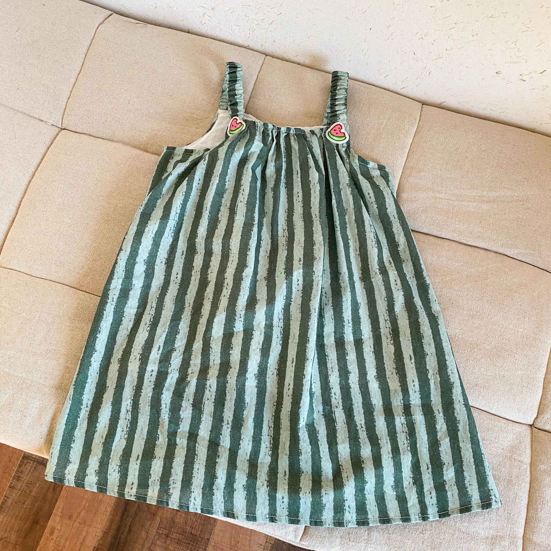 Children Clothes 2025 Summer New Cotton Stripe Baby Girl Suspender Dress Or Boy's Suit Brother And Sister Clothes