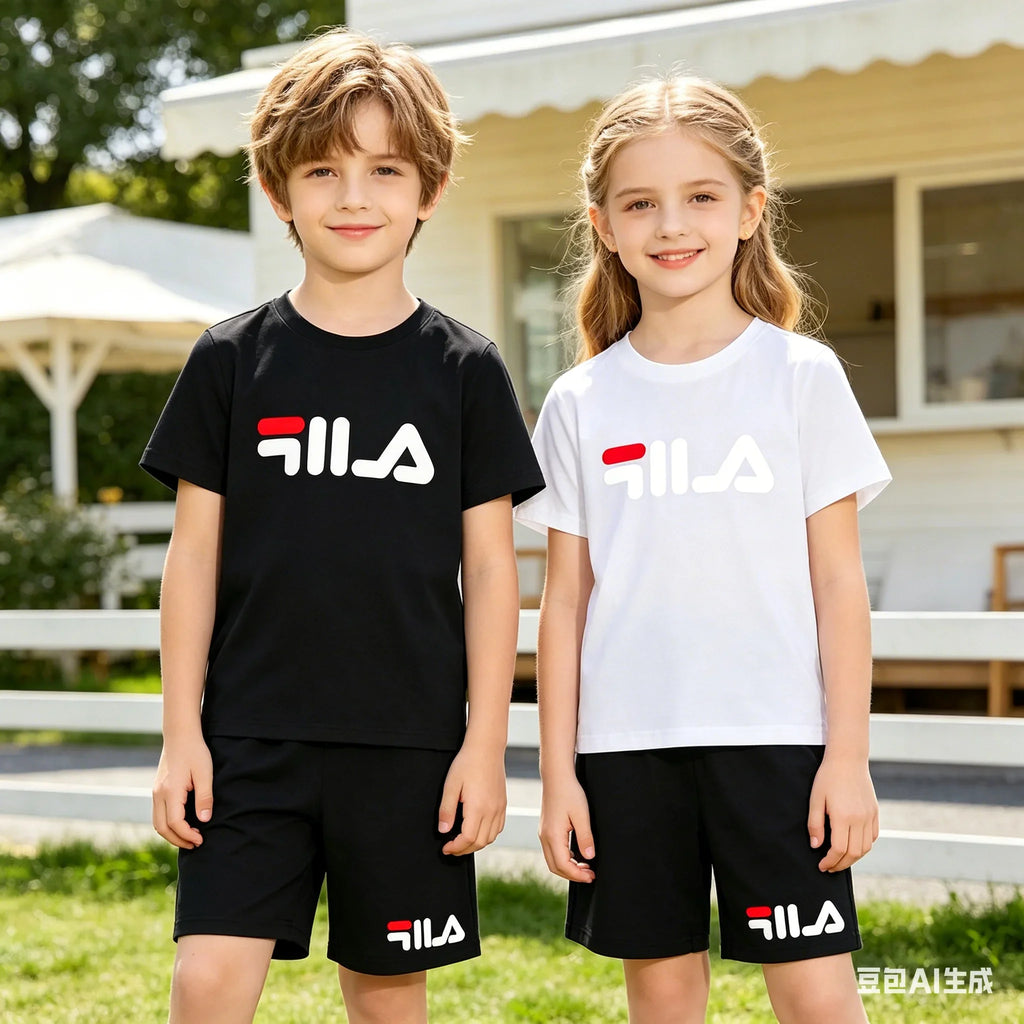 Children's Clothing T-shirt Set Fashion Printing Sports Leisure Summer Wear 3-12 Year Old Toddler Size Boys and Girls Gift
