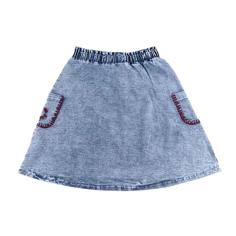 6m-12t 2024 New Summer Spring Denim Famliy Clothing Set Girls Suspender Dress Skirt Baby Sleeveless Romper Overall Boys Shirt
