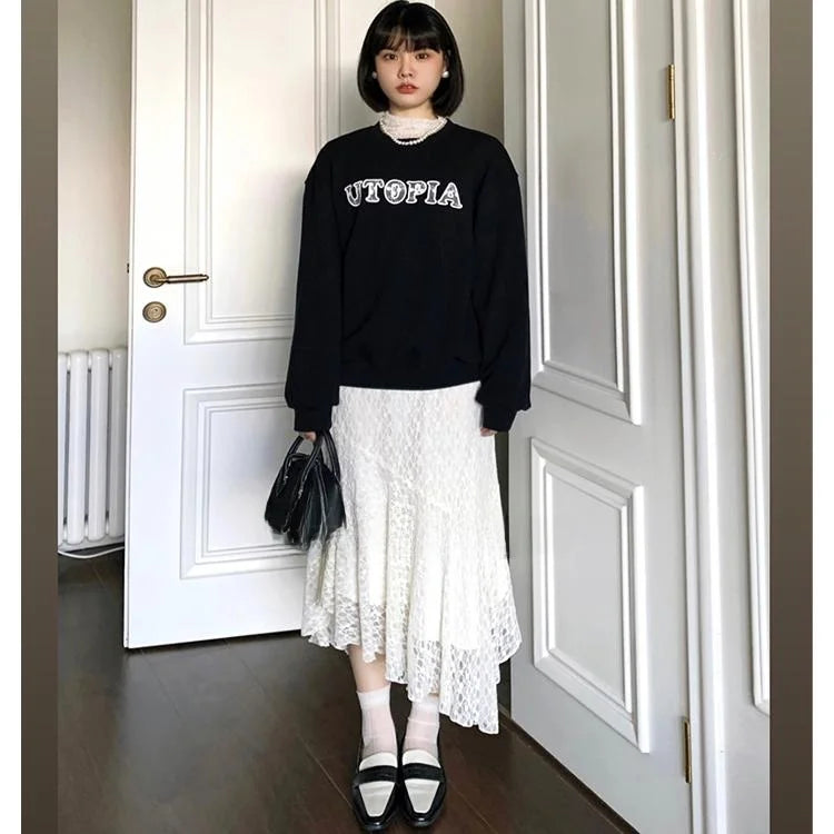Sexy Lace Shirt Half High Collar Mesh Thin Long Sleeve Floral Embroidery Slim Fit Top Transparent Design Fashionable Spring 2024