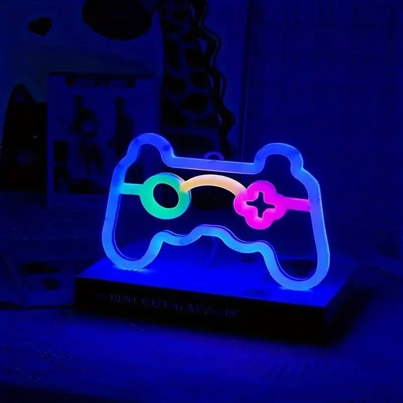 Gamepad neon neon for gaming room decoration, USB or battery powered gaming neon lamp, gaming LED night light wall decoration