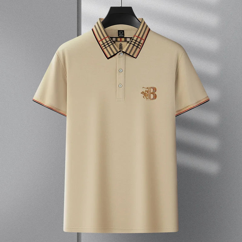 2025 new luxury men's short sleeved summer high-quality designer boutique brand embroidered polo shirt business casual T-shirt