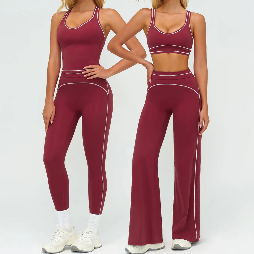 Yoga Set 2PCS Gym Clothes Sportswear Workout Outfits Women Long Sleeve Top Tracksuits Fitness Sports Bra Running Shorts Leggings