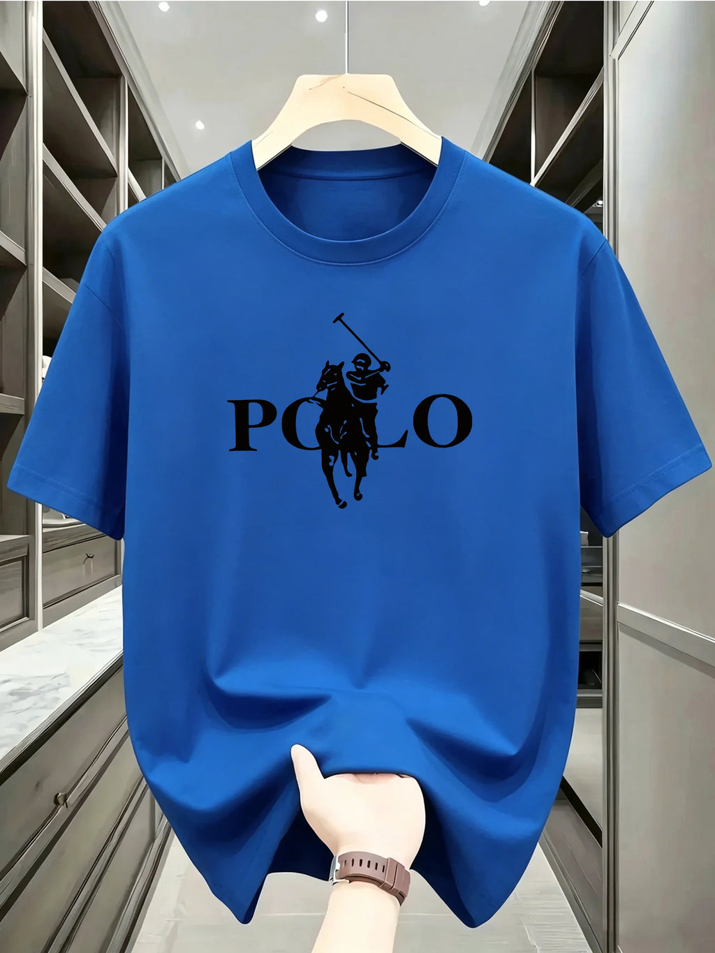 Men's Summer Simple and Fashionable Casual Business Short Sleeved T-shirt Round Neck Solid Color Sports Quick Drying Top