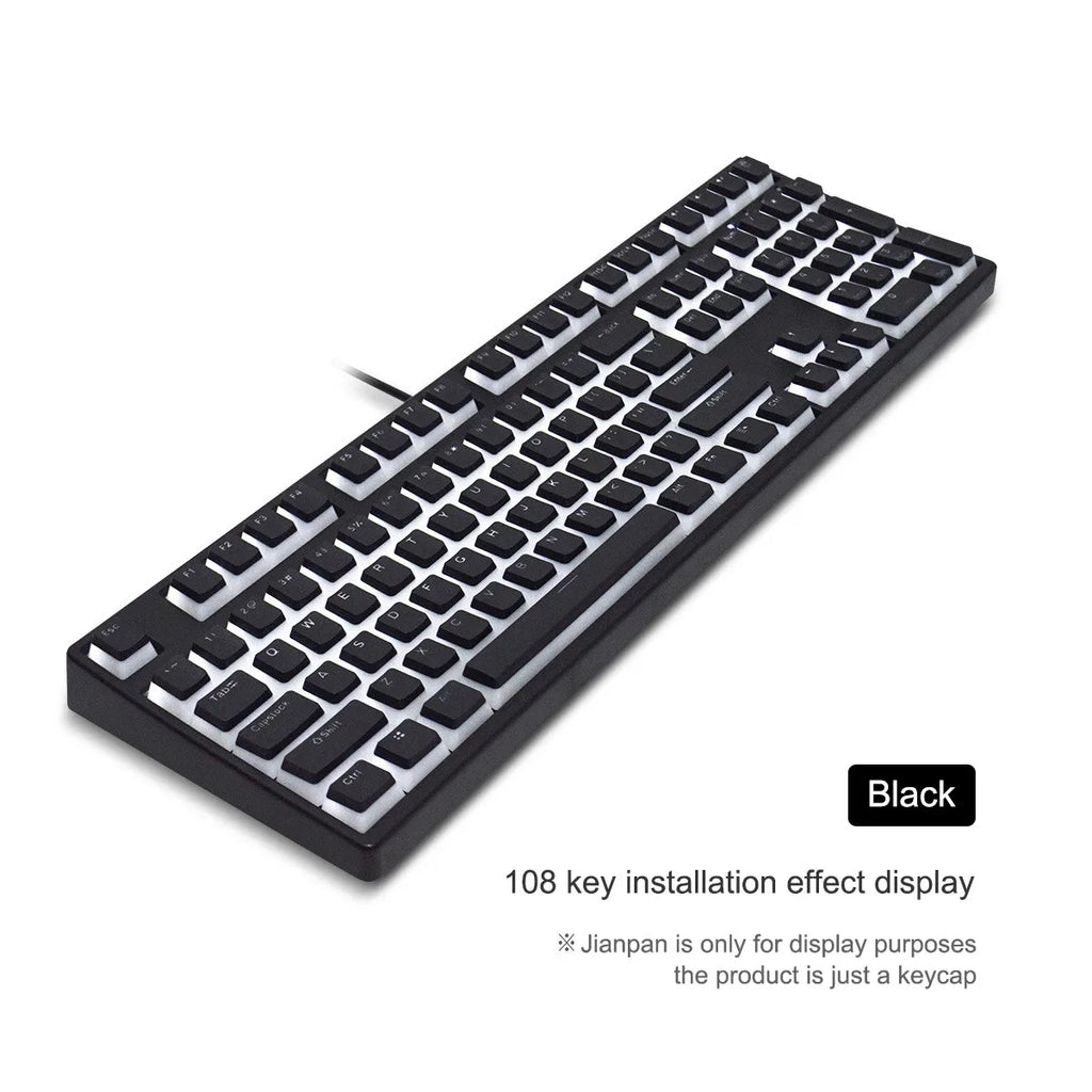 Pudding Keycaps, PBT Shine Through Keycaps 130 Keys Set OEM Profile, for 100%, 75%, 65%, 60% Keyboard for Mechanical Keyboard