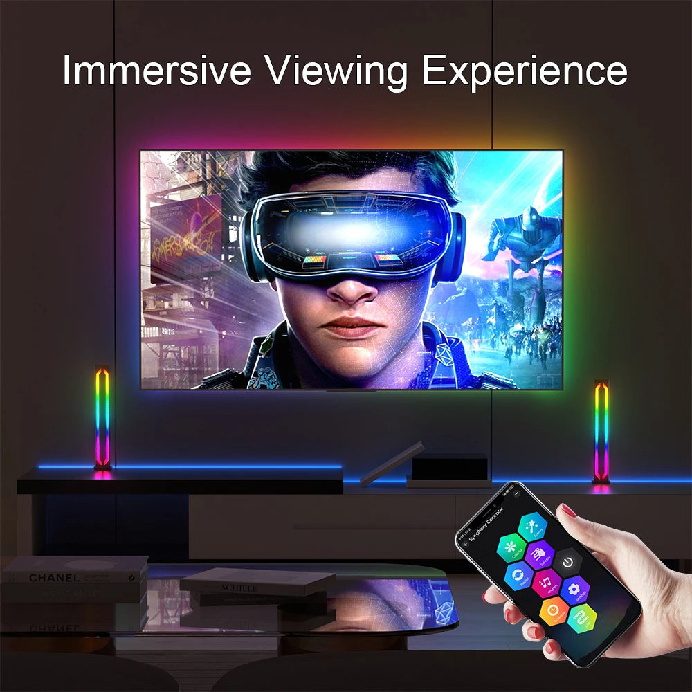 Smart Slim RGB Mood Light, Desktop Gaming Light, 16 Million Colors, 286 Scenes and 3 Synced Music Modes for Living Room