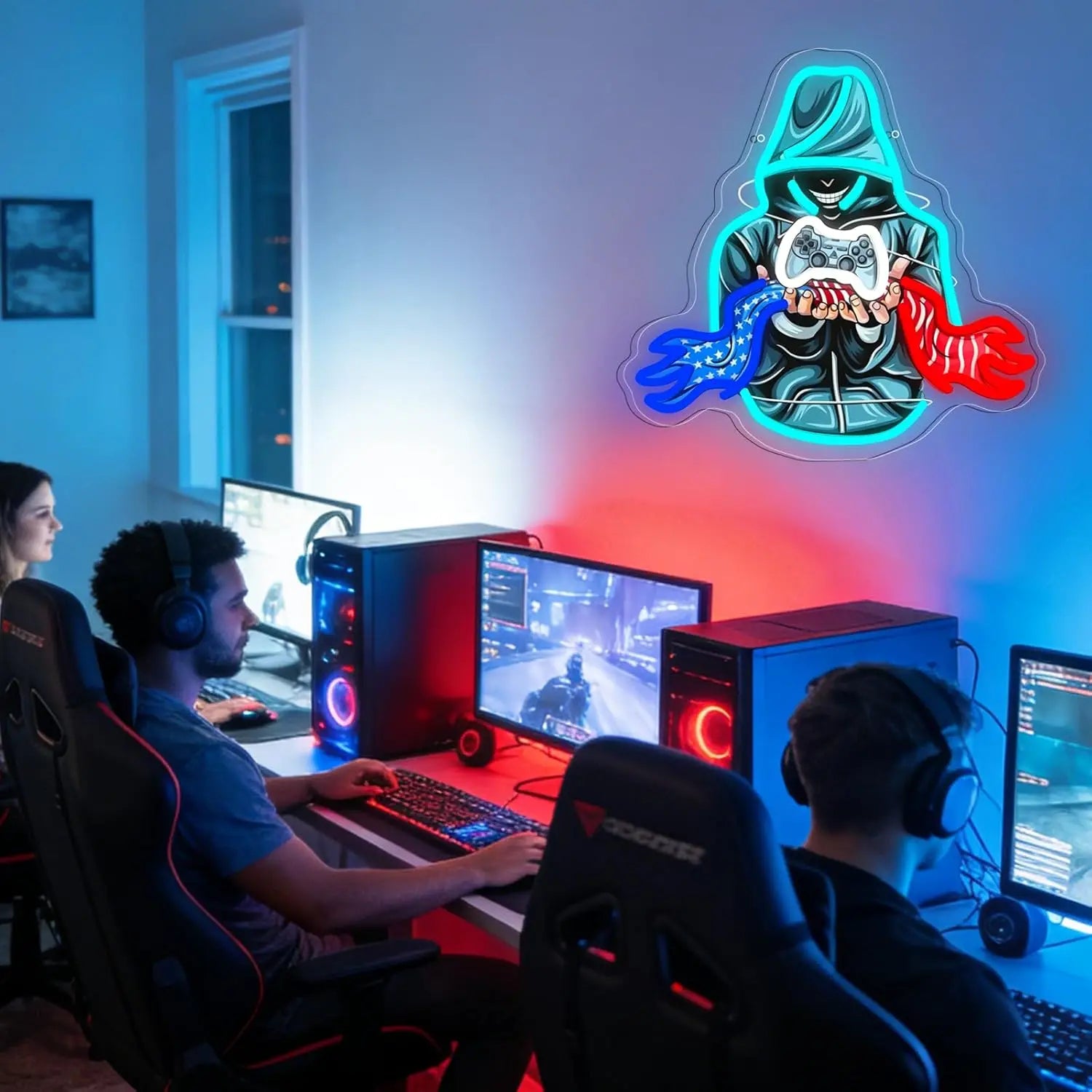 Gamer Neon Sign USB Powered LED Neon Light for Party Gaming Room Bar Bedroom Aesthetic Decortion Birthday Gift Art Wall Lights
