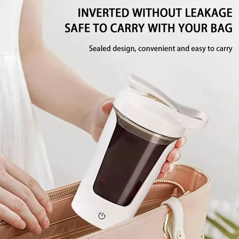 450ml Protein Shaker Bottle Portable USB Charging Fitness Blender Cup Meal Replacement Mixer Bottle for Home Gym Rechargeable