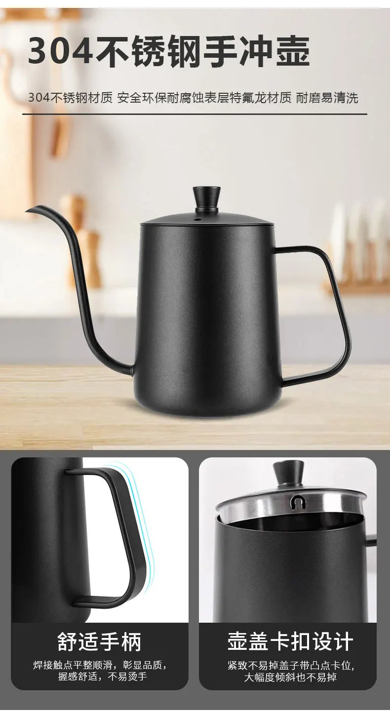 American hand drawn glass coffee pot, smoke gray sharing pot V60 filter cup, coffee hand drawn filter cup holder set