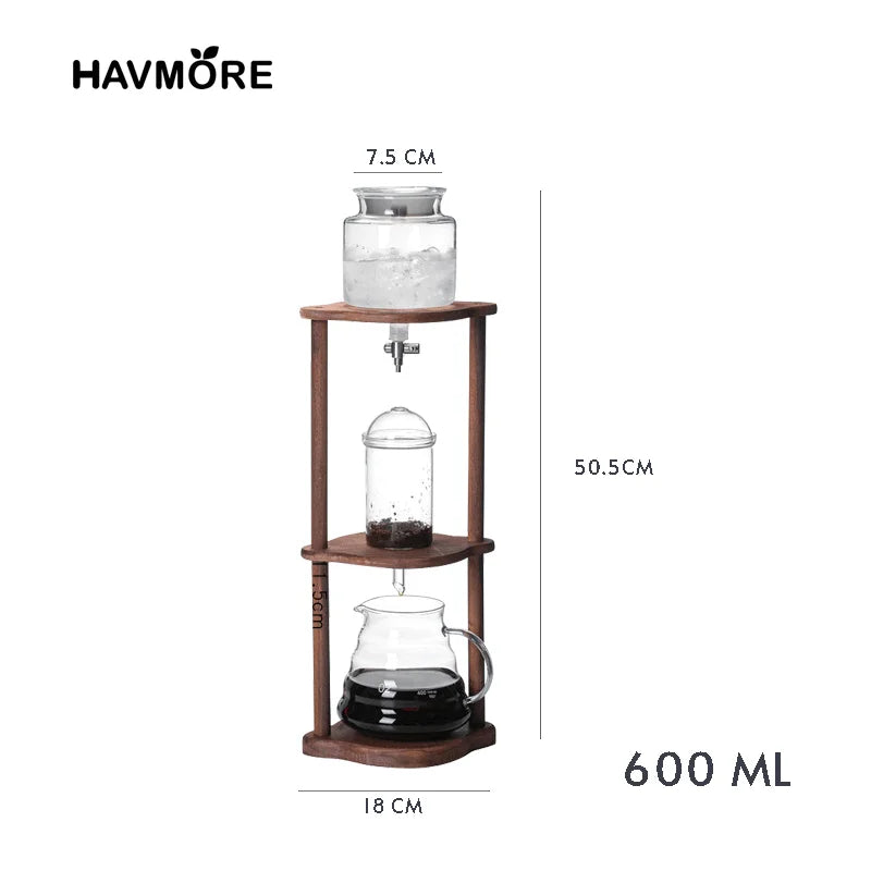 Manual Cold Brewer Glass Drip Coffee Ice Drip Pot 400/600ML Brew Ice Tea Coffee Maker Ice Drip Pot