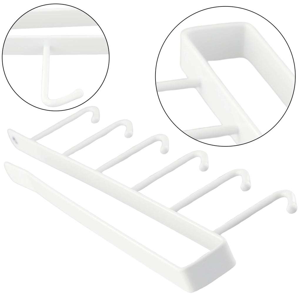 6 Hook Coffee Cup Mug Holder Plastic Cabinet Kitchen Storage Rack Multifunction Hook Shelf Sundry Organizer Storage Hanger