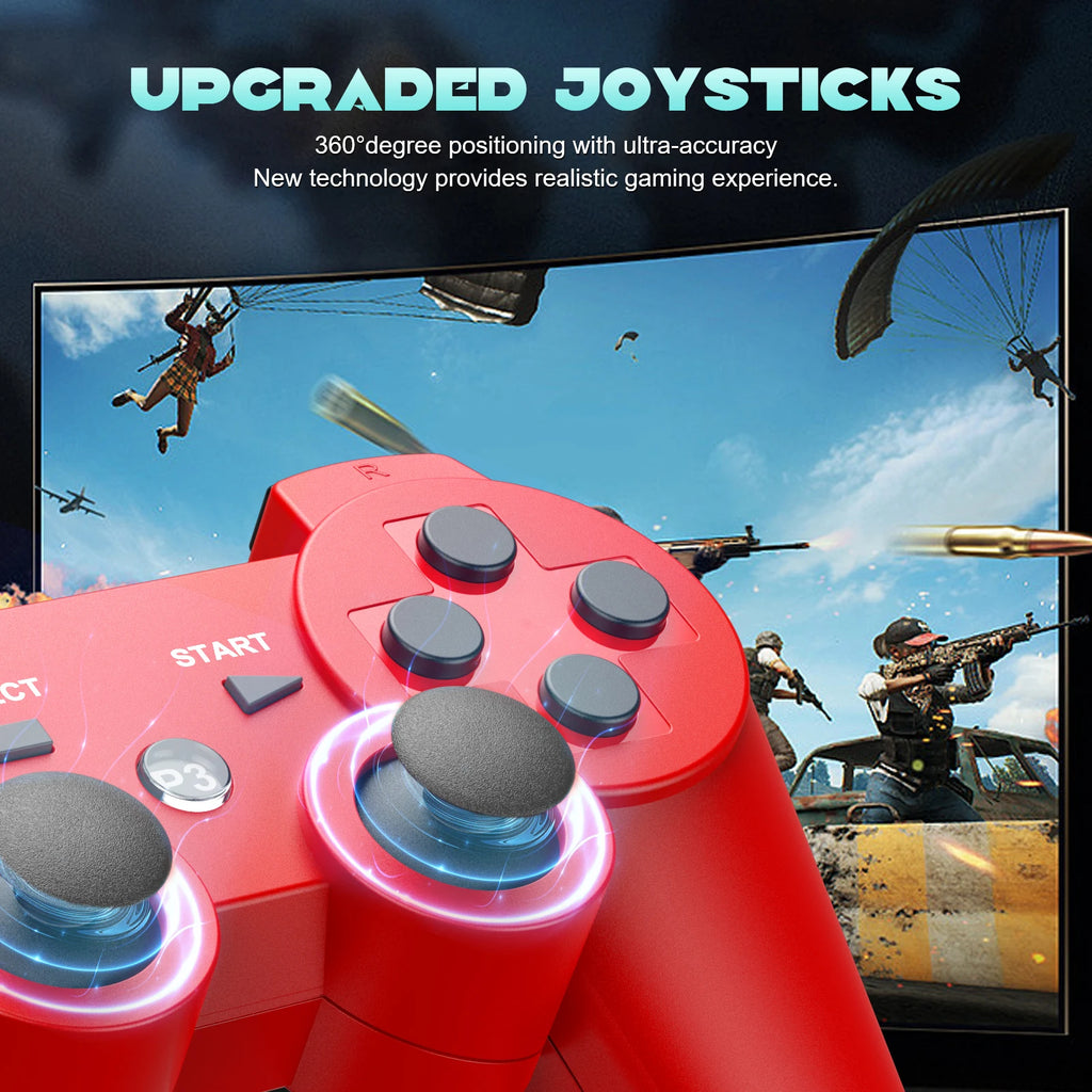 Game Controller For Playstation 3 PS3 Consoles PC/Android TVs /Game Boxe,W/Upcraded Joysticks 6-aix Gryo Dual Vibration Gamepads