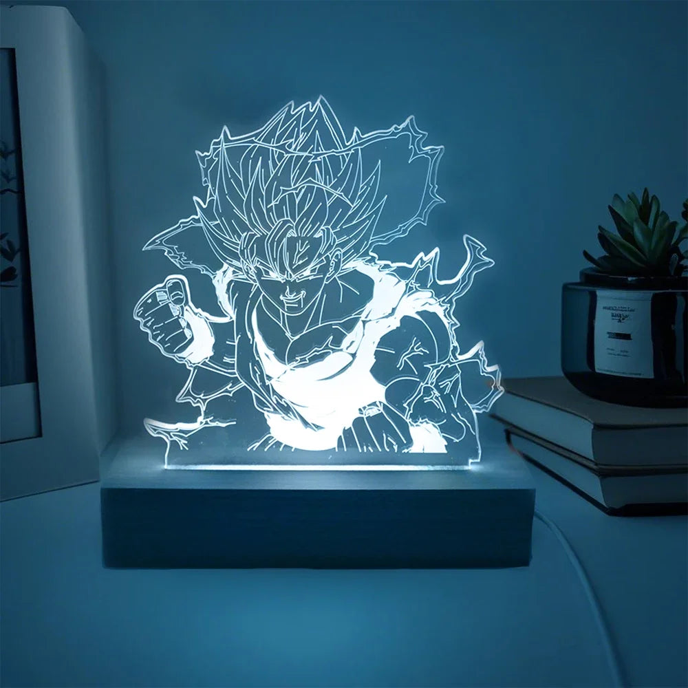 Gaming Room Lamp Anime Goku Night Light Luces Led Lights For Bedroom Home Decoration Usb Small Rgb Lighting Xmas Birthday Gifts