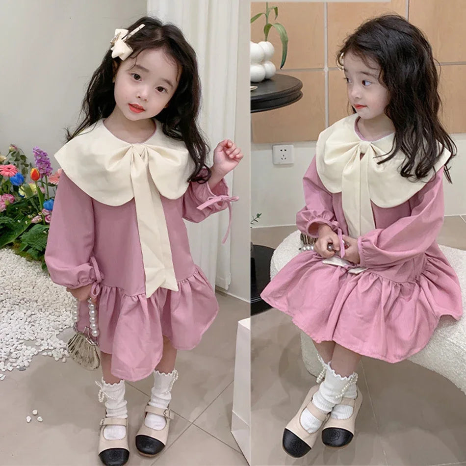 Girls Fashion Pink Princess Dress Kids Summer Puff Sleeve Casual Dresses Children Korean Style Mesh Clothing Gift Lolita Dress