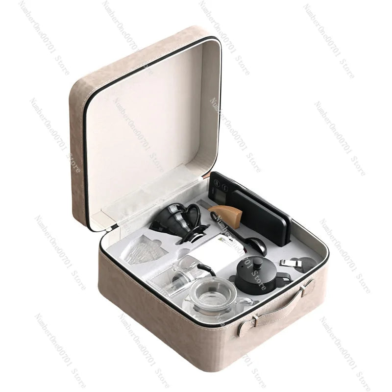 V60 Travel Pour Over Coffee Kit with Electric Grinder, Stainless Pot & Gift Box