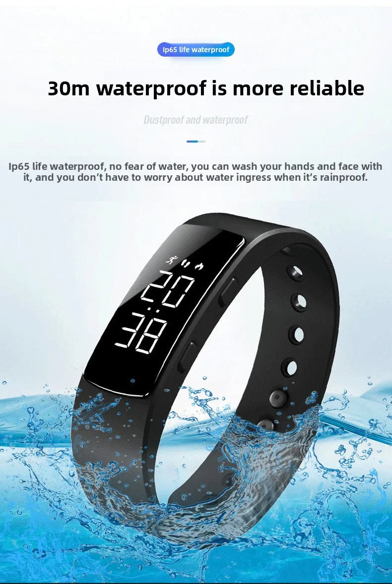 Sports smart bracelet with vibration alarm clock, running pedometer bracelet for male and female students