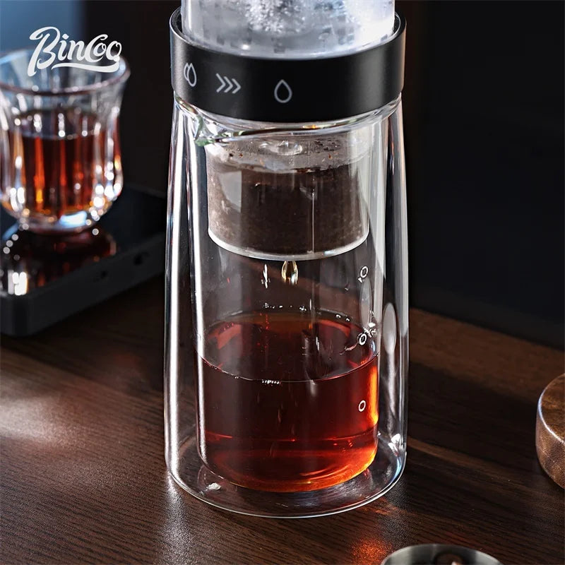 Bincoo Cold Brew Extraction Pot Double-layer Glass Ice Drip Pot Drip Coffee Maker Extraction Ice Sharing Cup 450ML