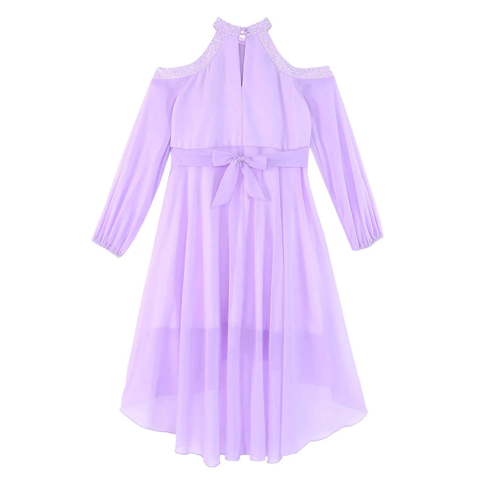 Kids Girls Elegant Party Dress Halter Off-shoulder High Waist Ruffled Chiffon Dresses Wedding Birthday Pageant Evening Prom Gown