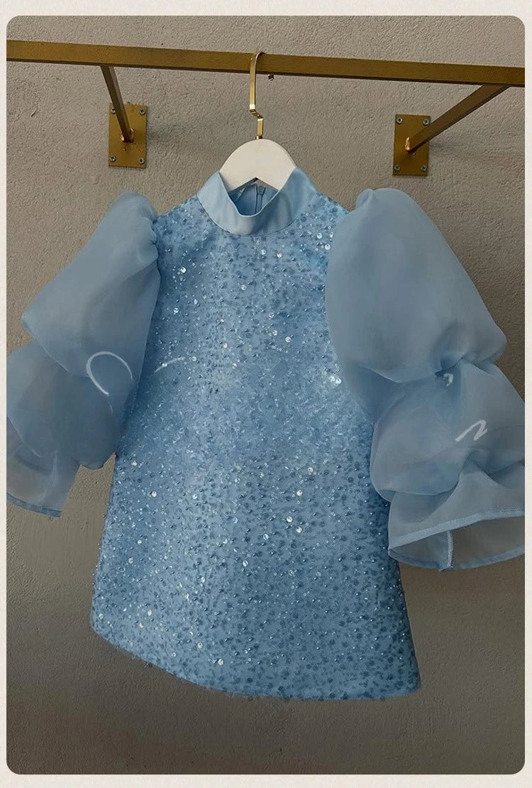 Teen Girl Clothes 2025 New Glitter Kids Girls Princess Gown Piano Recital Sweet Party Outfit Toddler Formal Wear Costume Vestido