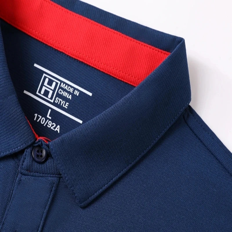 New men's high-quality short sleeved polo shirt, summer fashion, casual, sweat absorbing, breathable, cool T-shirt top
