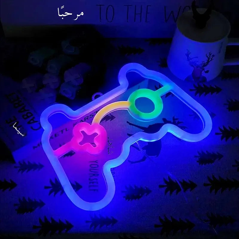 Neon Lights, LED Lights, Gaming Controller Ambient Lights, USB/Battery-Powered, for Holidays, Living Rooms, and Home Decor