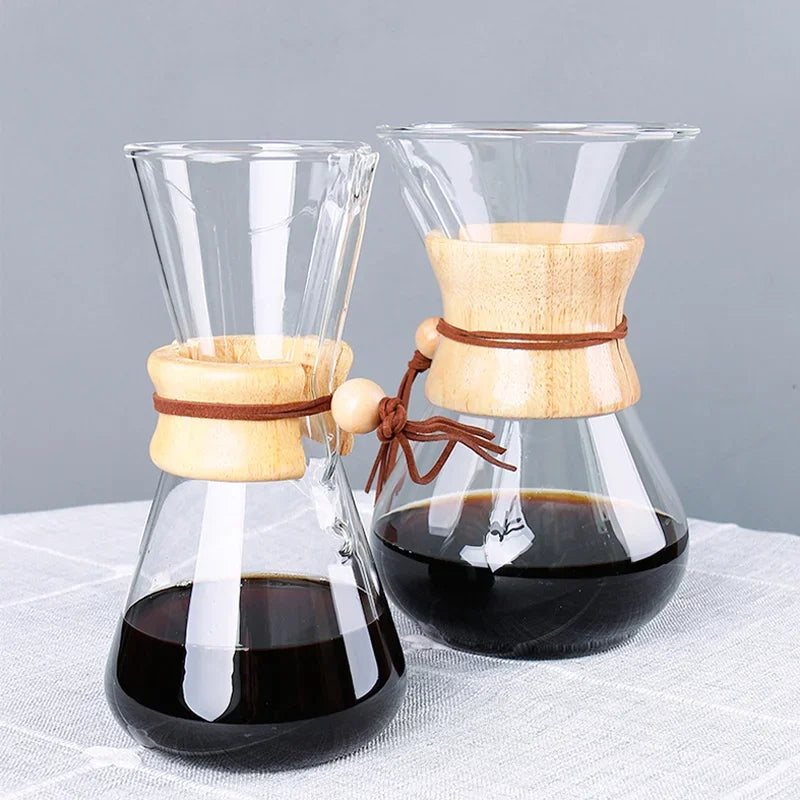 Hand Brewed Coffee Sharing Pot Filter Screen Glass Coffee Filter Cup Coffee Pot Set Drip Small Household Glass Pot 400-800ml