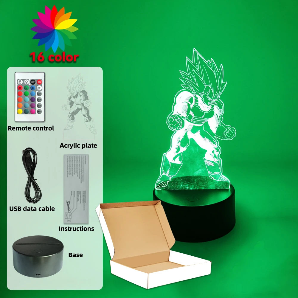 Gaming Room Lamp Anime Goku Night Light Luces Led Lights For Bedroom Home Decoration Usb Small Rgb Lighting Xmas Birthday Gifts