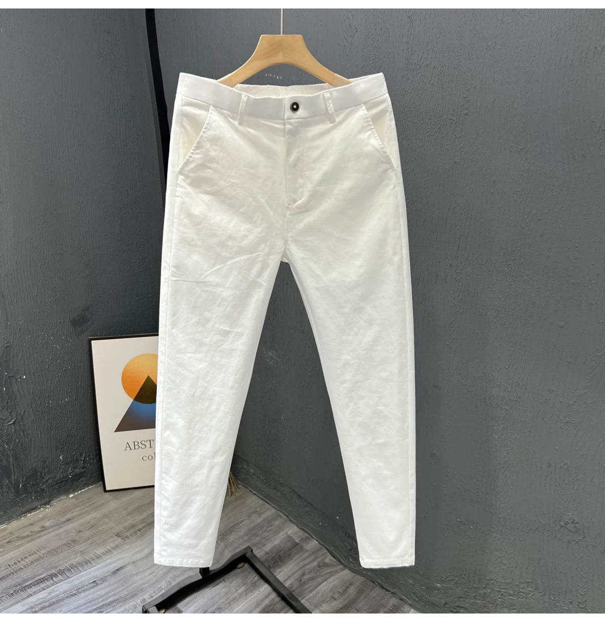 Men's Summer Thin Pants 2025 New Straight Simple and Versatile White Casual Man Clothing Trendy Slim-fitting Cotton Cargo Pants