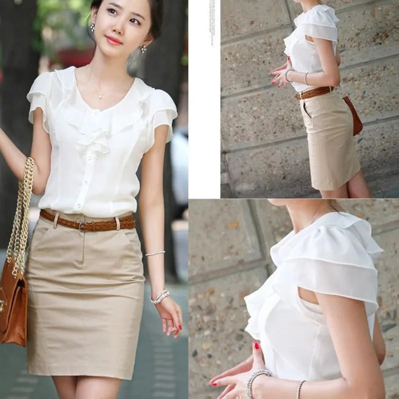 Korean Fashion Women Shirts White Shirt Women Long Sleeve Shirts Tops Office Lady Basic Shirt Blouses Woman Blouse
