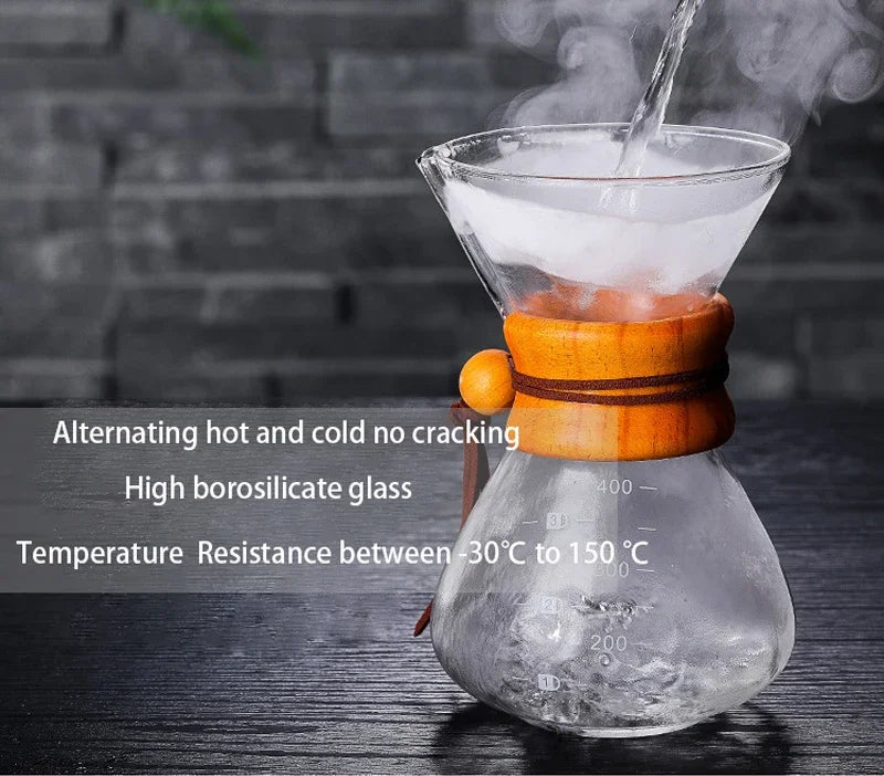 Hand Brewed Coffee Sharing Pot Filter Screen Glass Coffee Filter Cup Coffee Pot Set Drip Small Household Glass Pot 400-800ml