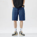 2025 Summer Classic Shorts Jeans Men Denim Pants Straight Stretch Casual Cool Thin Knee Length Blue Fashion Brand Daily Trousers