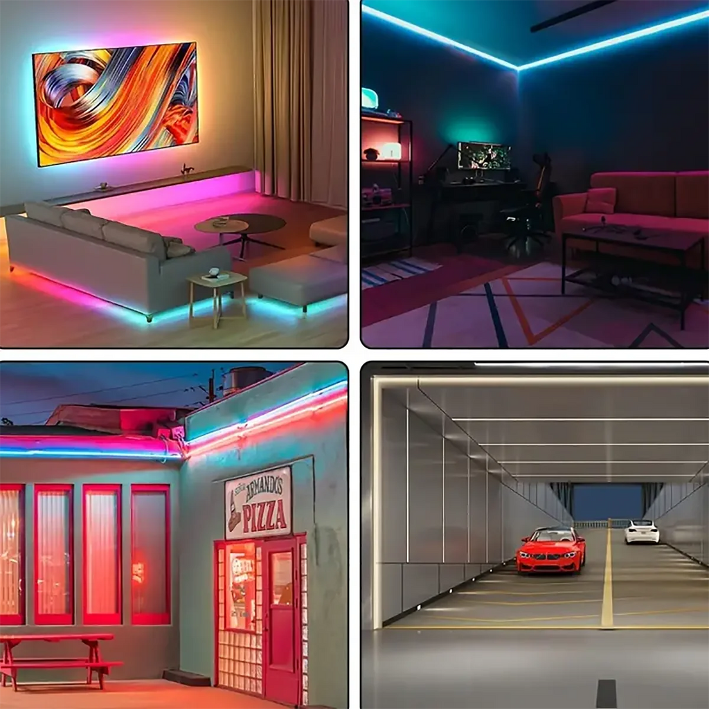 LED Neon Strip RGBIC Gaming Ambient Lighting DC 5V Waterproof  Flexible Ribbon Tape Neon Lights With Bluetooth Music Control