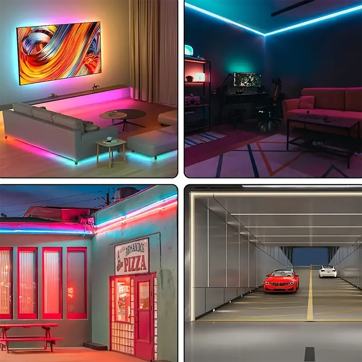 LED Neon Strip RGBIC Gaming Ambient Lighting DC 5V Waterproof  Flexible Ribbon Tape Neon Lights With Bluetooth Music Control