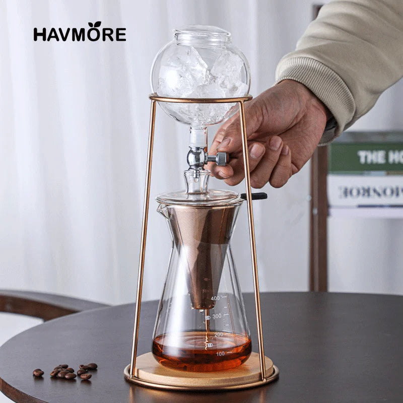 Manual Cold Brewer Glass Drip Coffee Ice Drip Pot 400/600ML Brew Ice Tea Coffee Maker Ice Drip Pot
