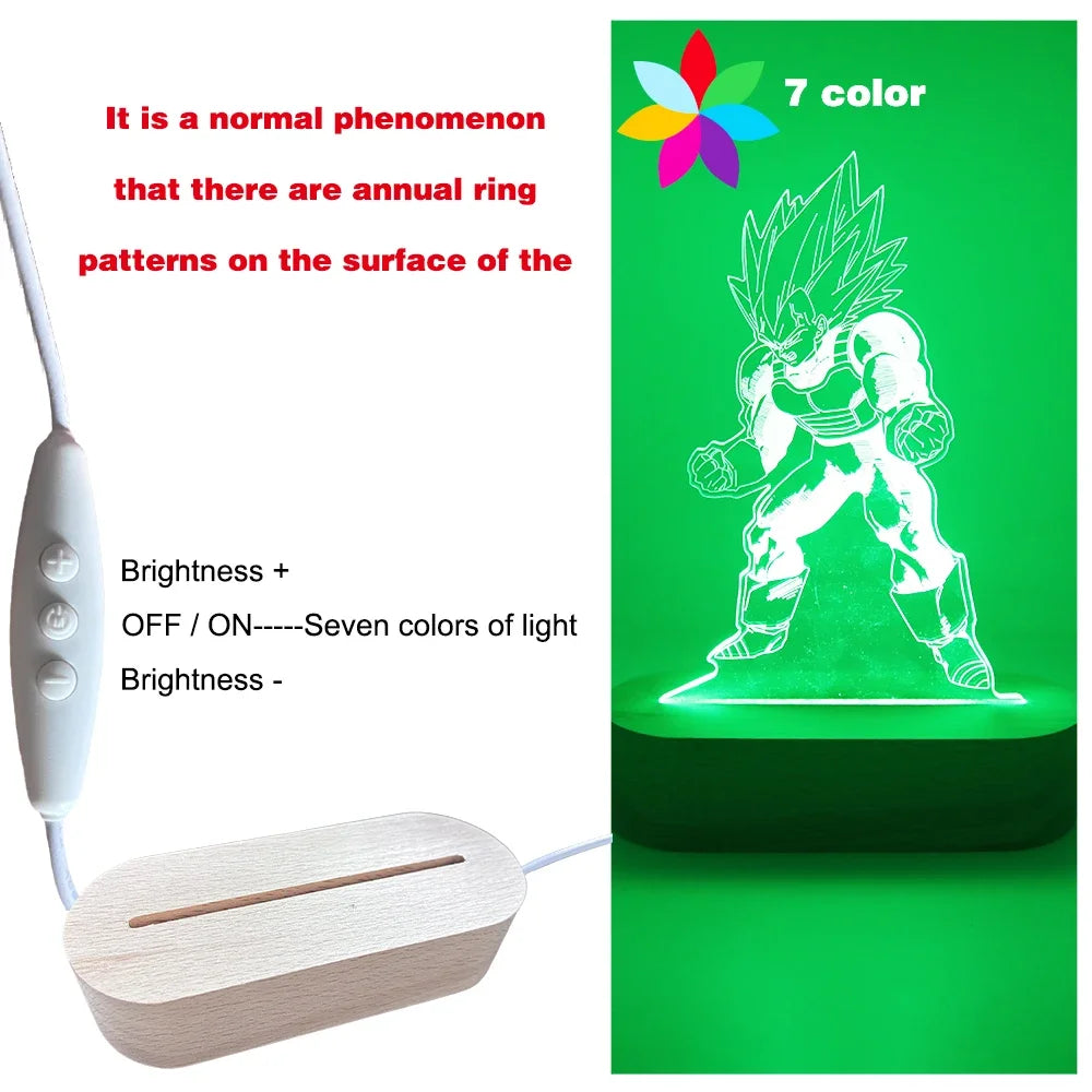 Gaming Room Lamp Anime Goku Night Light Luces Led Lights For Bedroom Home Decoration Usb Small Rgb Lighting Xmas Birthday Gifts