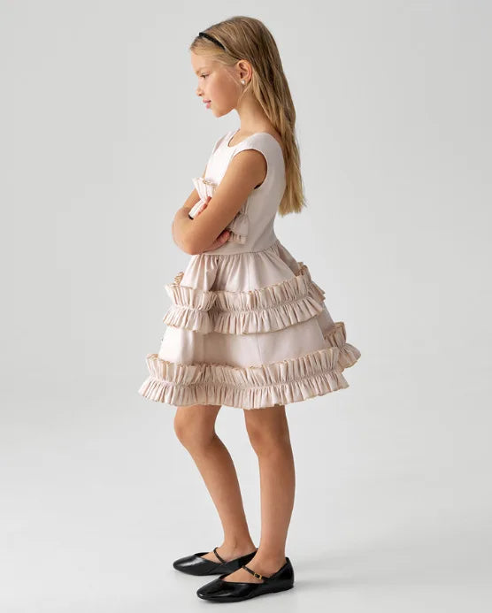 Girls Dress 2025 Spring Autumn Girls Cake Lace Dress Court Vest Dresses for Kids Princess Toddler Cosutme Baby Party Clothing
