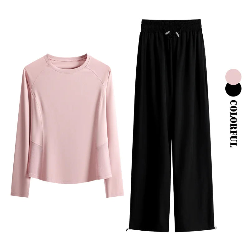 DRUR Women's Tracksuit For Running Yoga With 2 Piece Loose Sweatshirts and High Waist Pants Outfits Sweat Sets Gym Clothes 2026