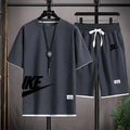 Fashionable, casual and trendy men's sportswear set, short-sleeved T-shirt and outdoor summer sports shorts set, new size M-3XL