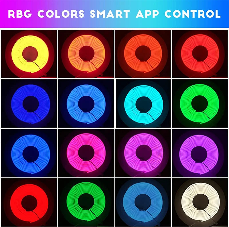 USB LED Neon Rope Lights, RGB Led Strip Lights with Remote, Color Changing Flexible Led Light Strip, Gaming 5V Neon Lights