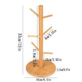 1PCS Multifunctional Bamboo Storage Rack Entryway Key Mug Drainage Shelf Storage Coffee & Tea Cup Holder Glass Mug Hanging Shelf