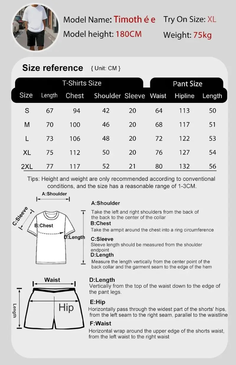 Hot selling summer new men's casual sports suit fashionable teddy bear printed T-shirt shorts 2-piece set summer men's clothing